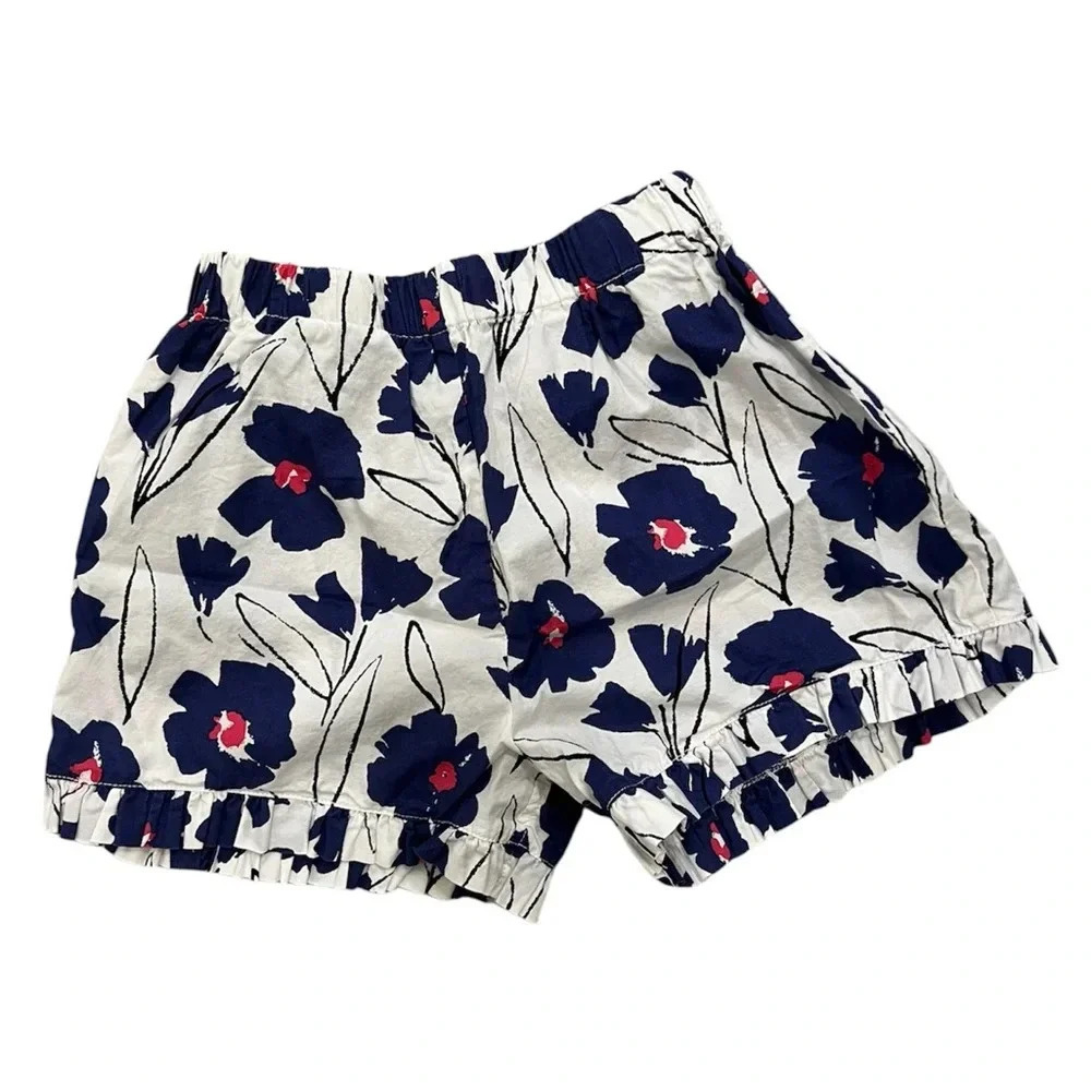 Busy Bees Floral Cotton Ruffle Hem Shorts